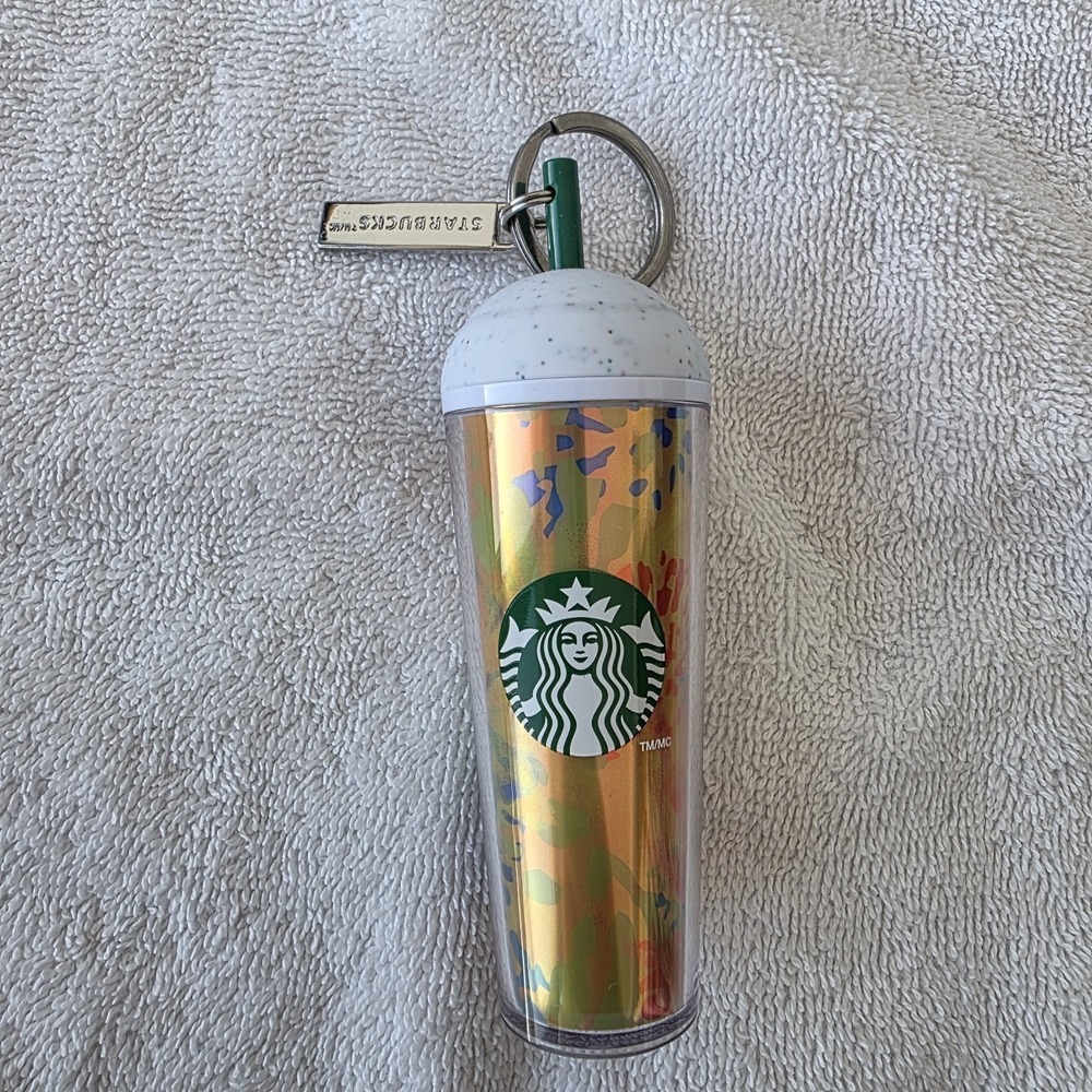 Starbucks Surprise Cold Cup Keychain Frappuccino Gold Multicolor No Box